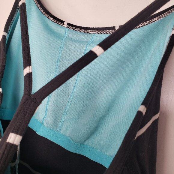 Ivivva Girls Black White Stripe Power Y Tank Top 12 - Picture 5 of 5